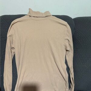 Old Navy Beige Ribbed Long Sleeve Turtleneck